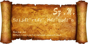 Szijártó Mátyás névjegykártya