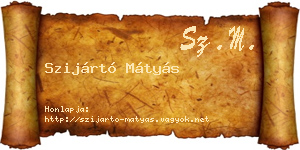 Szijártó Mátyás névjegykártya